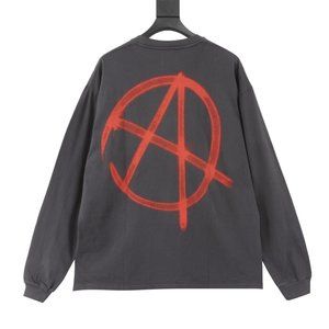 Gallery Dept Anti-War Big Logo Print Long Sleeve Crew Neck Sweatshirt